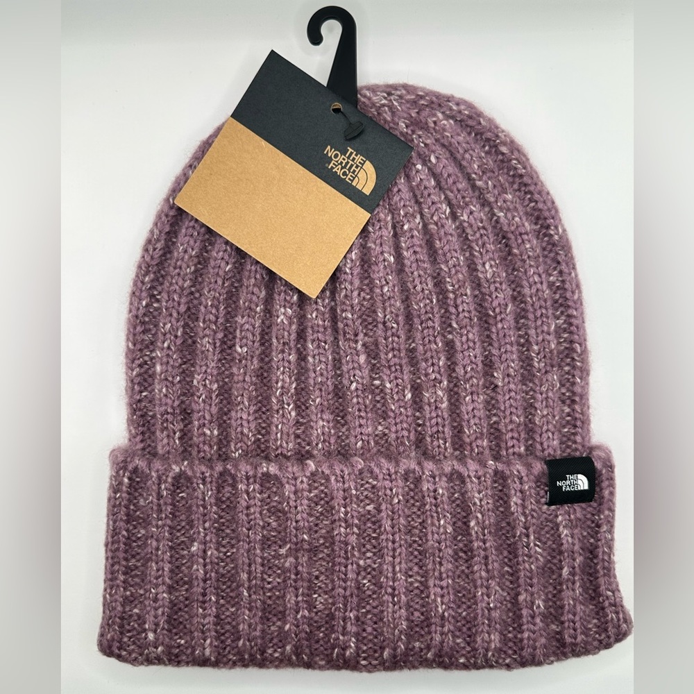 North face chunk rib beanie purple Heather